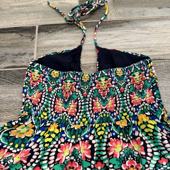 Old Navy Halter Top Babydoll Style with Strechy Material Colorful Floral Print - Picture 3 of 6